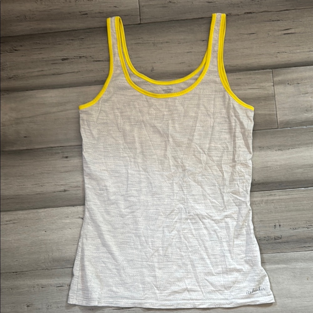 Icebreaker Gray and White Fitted Tank Top